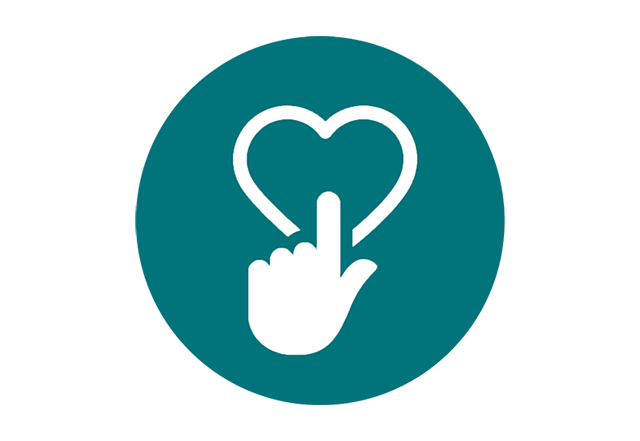 hand clicking heart icon