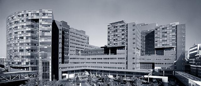 Exterior photo of the hospital campus